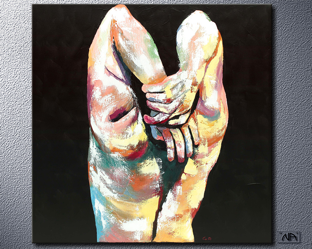 Acrylbild leuchtend Acrylmalerei mega Versteigerung Zahlen limitiert Art Deco lila Acrylgemälde Zigarre informelle artgallery